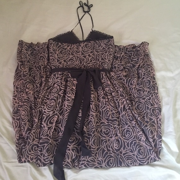 New BCBG long brown and pink rose dress - Picture 2 of 5