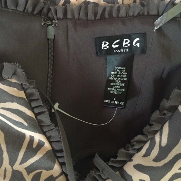 New BCBG long brown and pink rose dress - Picture 3 of 5