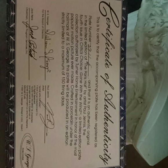 GONE WITH THE WIND COLLECTOR PLATE - Picture 3 of 3