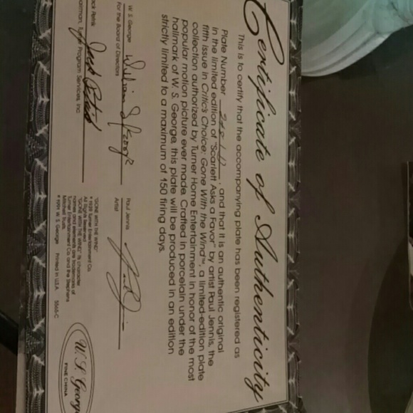 GONE WITH THE WIND COLLECTOR PLATE - Picture 2 of 3