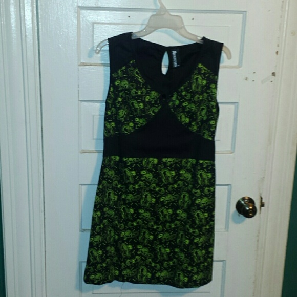 Sourpuss dress with cats, bats and rats.