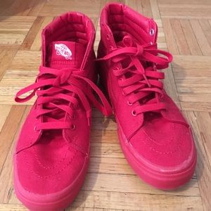 Red mono Sk8-hi Canvas Vans