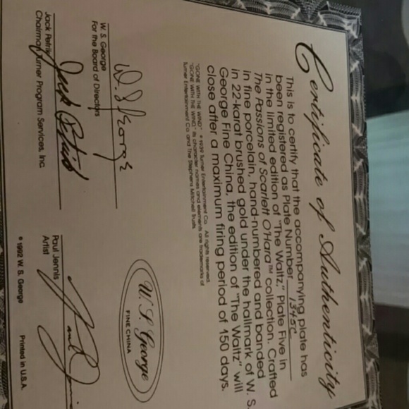 GONE WITH THE WIND COLLECTOR PLATE - Picture 2 of 3