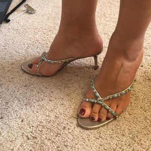 Giuseppe silver heels