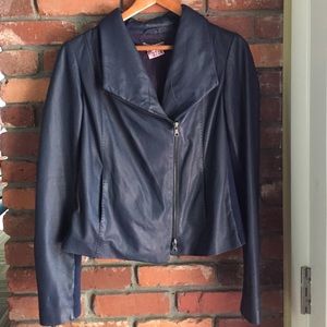 Vince Women's Leather Scuba Jacket