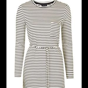 TopShop Stripe Belted Dress Size 2