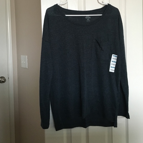 NWT Old Navy Boyfriend Long Sleeve Pocket Tee