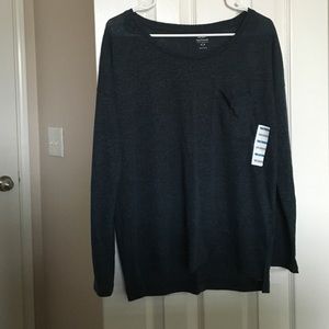 NWT Old Navy Boyfriend Long Sleeve Pocket Tee