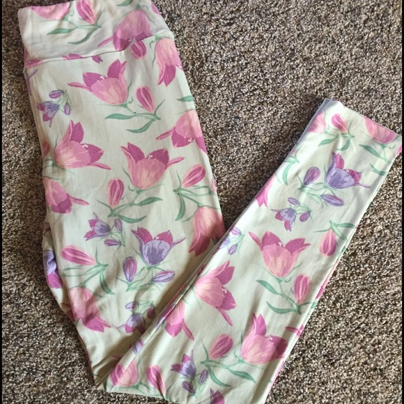 LuLaRoe OS Leggings - Tulip/Spring Pattern