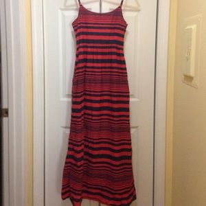 Navy and orange maxi perfect for tailgates!