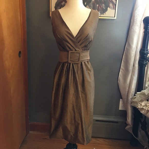 Adrianna Papell bronze dress with belt