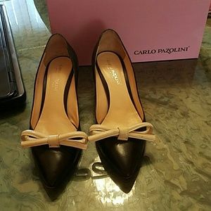 Carlo Pazolini black and nude bow pumps