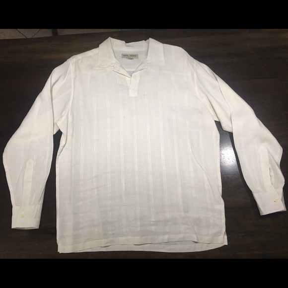 Banana Republic long sleeve linen collared shirt