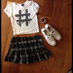 Plaid mini skirt