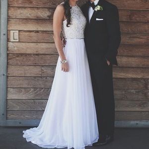White prom dress. Size 2 worn once!