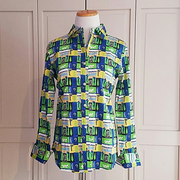 Retro Mid Century Mod Print Shirt