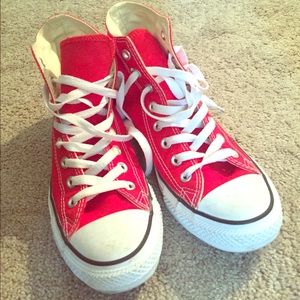 Woman's size 9 red high top converse