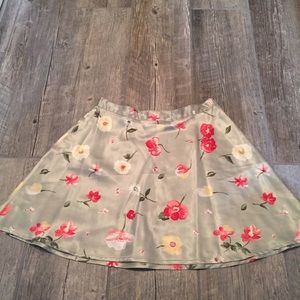 Y2k Flower silky circle skirt