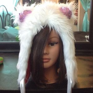 White Fur Bear/Animal Hood