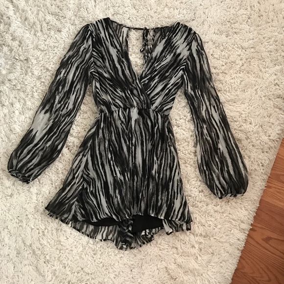 Long sleeve chevon romper.