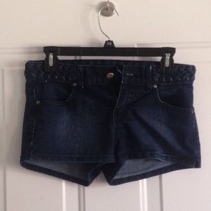 Braided Belt Jean Shorts