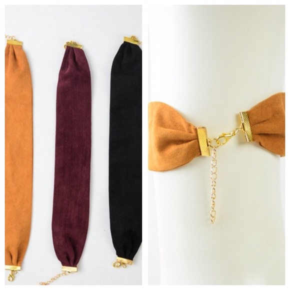 BLACK WIDE CHOKER WITH LOBSTER CLASP, 100% poly - Picture 2 of 2