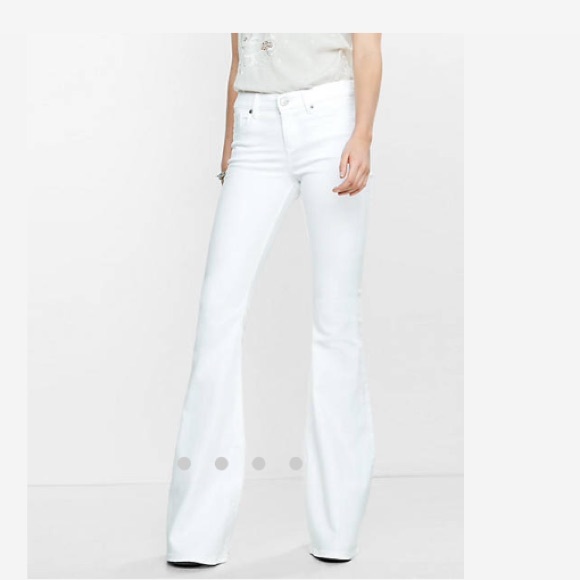 white mid rise jeans