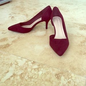 Burgundy high heels
