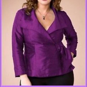 Igigi silk dupioni wrap blouse.