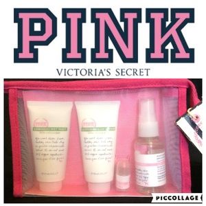PINK to go travel set. Wash, lotion, balm, & spray