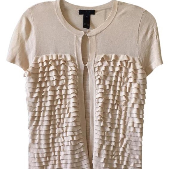 J. Crew Collection Ruffle Short Sleeve Cardigan