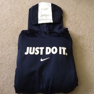 Navy and white nike sweatshirt
