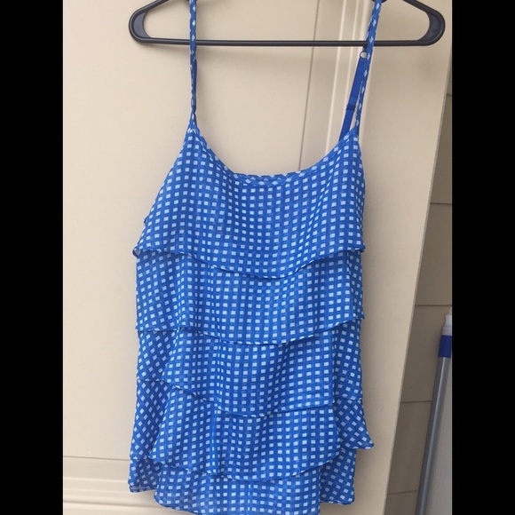 New York & Co Blue Polka Dot Too