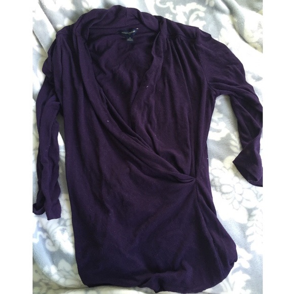 Banana republic maroon faux wrap top