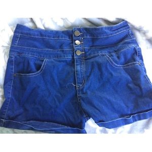 High waisted jean shorts