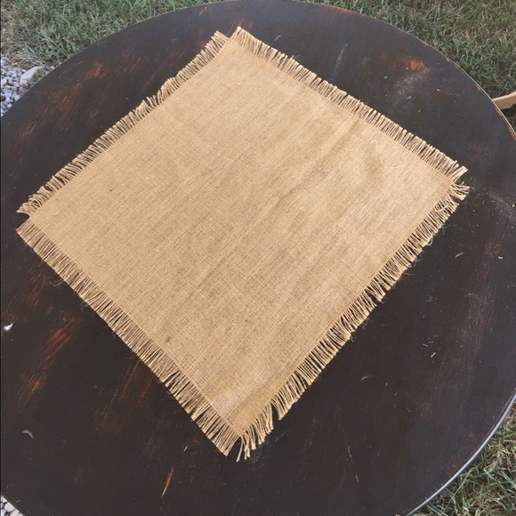 12 Burlap Fringed Squares