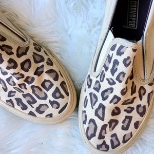 Leopard print Converse slip-ons