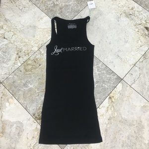 Victoria's Secret "Just Married" Black Tank
