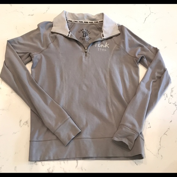 Victoria's Secret Pink Yoga half zip XS gray