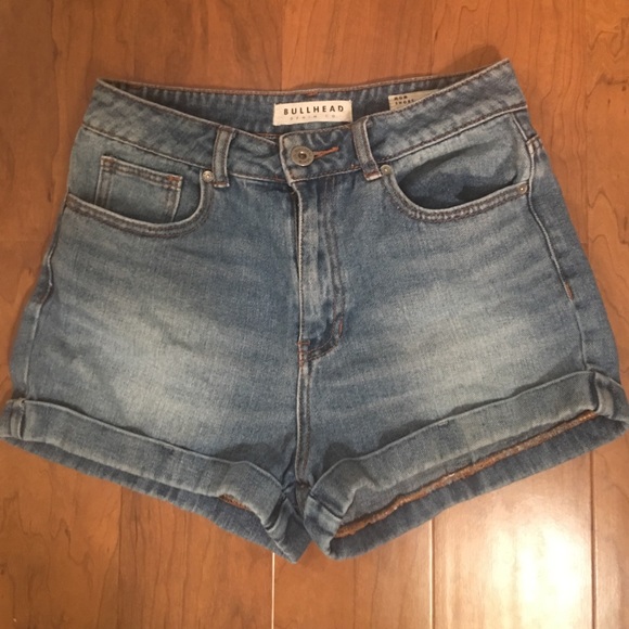 High waisted denim shorts
