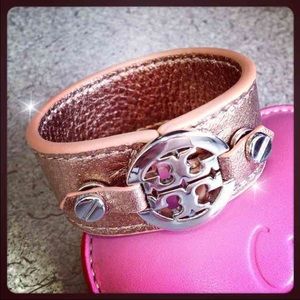 Tory Burch Double Snap Gold Buckle Cuff Bracelet