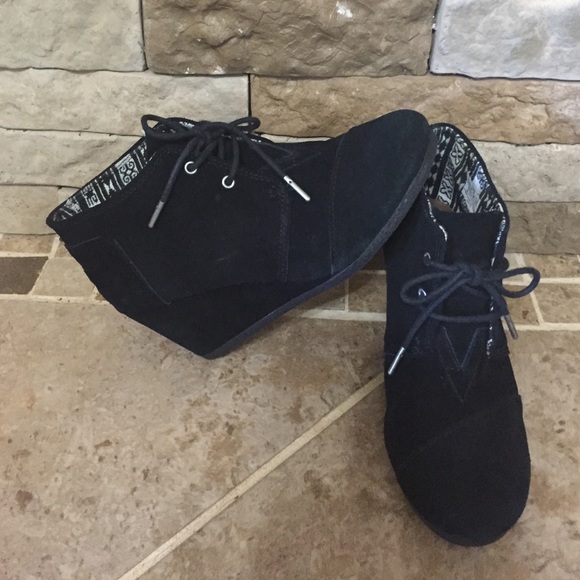 Tom's bootie wedges.