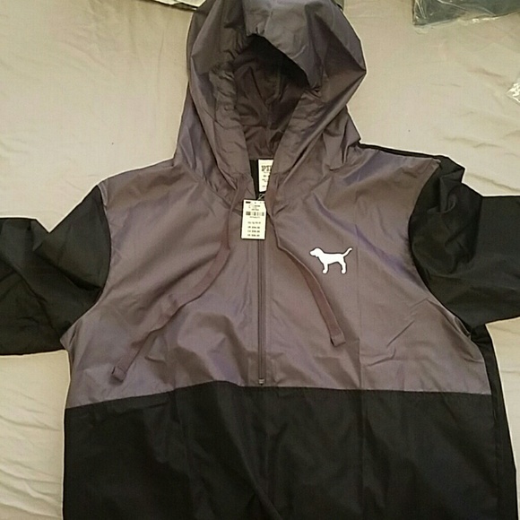 BLACK/GREY VICTORIA SECRET PINK ANORAK JACKET!!
