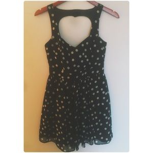 Black polka dot dress
