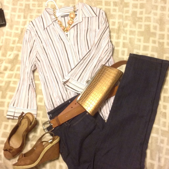 APT 9 collard button down, scrunched look. Size XL - Picture 1 of 3