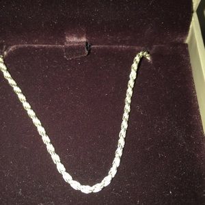 Sterling silver Diamond cut rope chain 925 Italy