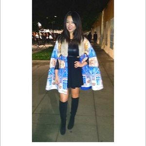 Clover canyon cape with faux fur collar