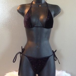 Black Shimmer GoGo/Dancer Bikini Set