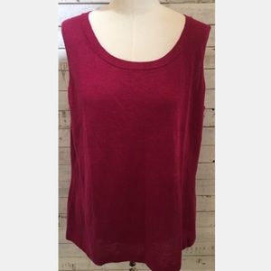 Lafayette 148 New York Linen Tank Top cranberry