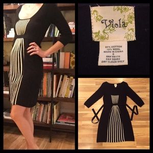 Viola Black & White Knit Dress - S